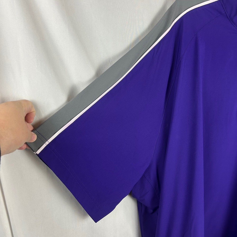 Augusta Purple Gray 1/4‎ Zip Golf Pullover Windshirt Short Sleeve Adult 4XL - Picture 4 of 10